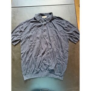 Entireworld Mens Type F Version 2 Organic Cotton Knit Polo Sweater Navy Blue L